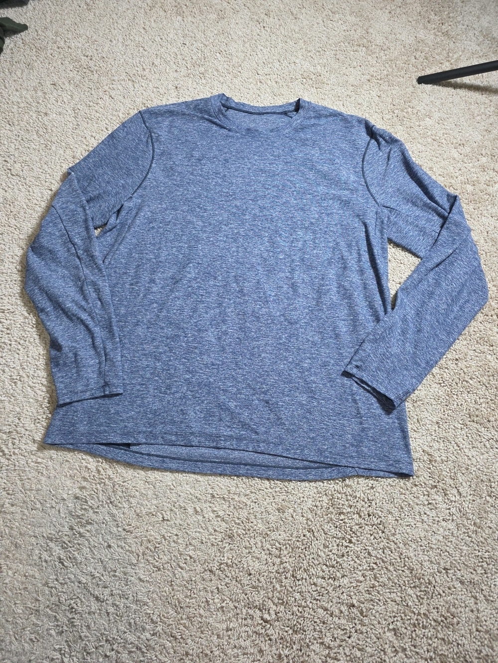 Lululemon Metal Vent Tech Long Sleeve Shirt Blue Heather Space Dye Mens XL